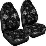 Black And White Wicca Gothic Print Universal Fit Car Seat Covers 102422