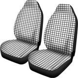 Black And White Windowpane Pattern Print Universal Fit Car Seat Covers 102422