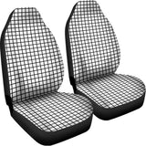 Black And White Windowpane Pattern Print Universal Fit Car Seat Covers 102422