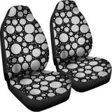 Black And White Yarn Pattern Print Universal Fit Car Seat Covers 102422