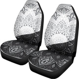 Black And White Yin Yang Mandala Print Universal Fit Car Seat Covers 102422
