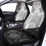 Black And White Yin Yang Mandala Print Universal Fit Car Seat Covers 102422