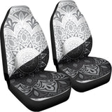 Black And White Yin Yang Mandala Print Universal Fit Car Seat Covers 102422