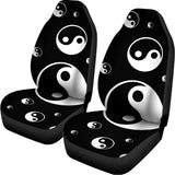 Black And White Yin Yang Pattern Print Universal Fit Car Seat Covers 102422