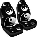 Black And White Yin Yang Pattern Print Universal Fit Car Seat Covers 102422