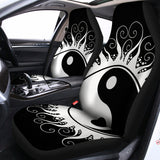 Black And White Yin Yang Sun Print Universal Fit Car Seat Covers 102422