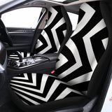 Black And White Zigzag Dazzle Print Universal Fit Car Seat Covers 102422