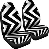 Black And White Zigzag Dazzle Print Universal Fit Car Seat Covers 102422
