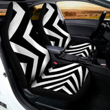 Black And White Zigzag Dazzle Print Universal Fit Car Seat Covers 102422