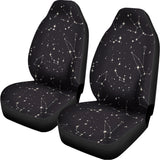 Black And White Zodiac Stars Print Universal Fit Car Seat Covers 102422