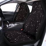 Black And White Zodiac Stars Print Universal Fit Car Seat Covers 102422