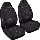 Black And White Zodiac Stars Print Universal Fit Car Seat Covers 102422