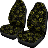 Black And Yellow Daffodil Pattern Print Universal Fit Car Seat Covers 102422
