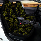 Black And Yellow Daffodil Pattern Print Universal Fit Car Seat Covers 102422