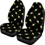 Black And Yellow Lightning Pattern Print Universal Fit Car Seat Covers 102422