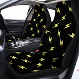 Black And Yellow Lightning Pattern Print Universal Fit Car Seat Covers 102422