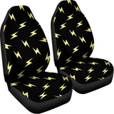 Black And Yellow Lightning Pattern Print Universal Fit Car Seat Covers 102422