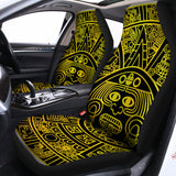 Black And Yellow Maya Calendar Print Universal Fit Car Seat Covers 102422