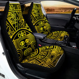 Black And Yellow Maya Calendar Print Universal Fit Car Seat Covers 102422