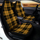Black And Yellow Tartan Pattern Print Universal Fit Car Seat Covers 102422