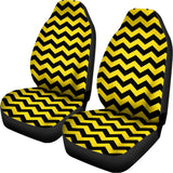 Black And Yellow Zigzag Pattern Print Universal Fit Car Seat Covers 102422