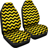 Black And Yellow Zigzag Pattern Print Universal Fit Car Seat Covers 102422