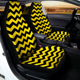 Black And Yellow Zigzag Pattern Print Universal Fit Car Seat Covers 102422