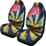 Black Backed Spiral Tie Dye Print Universal Fit Car Seat Covers 102422