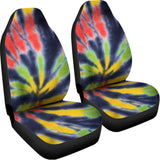 Black Backed Spiral Tie Dye Print Universal Fit Car Seat Covers 102422