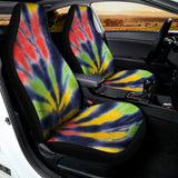 Black Backed Spiral Tie Dye Print Universal Fit Car Seat Covers 102422