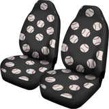 Black Baseball Pattern Print Universal Fit Car Seat Covers 102422