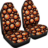 Black Basketball Pattern Print Universal Fit Car Seat Covers 102422