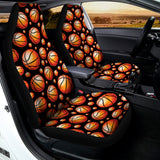 Black Basketball Pattern Print Universal Fit Car Seat Covers 102422