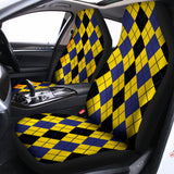 Black Blue And Yellow Argyle Print Universal Fit Car Seat Covers 102422