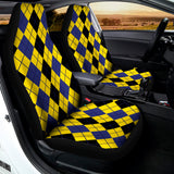 Black Blue And Yellow Argyle Print Universal Fit Car Seat Covers 102422