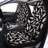 Black Bowling Pins Pattern Print Universal Fit Car Seat Covers 102422