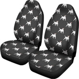 Black Bull Terrier Pattern Print Universal Fit Car Seat Covers 102422