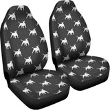 Black Bull Terrier Pattern Print Universal Fit Car Seat Covers 102422