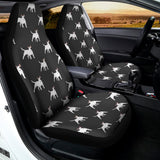 Black Bull Terrier Pattern Print Universal Fit Car Seat Covers 102422