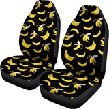 Black Cartoon Banana Pattern Print Universal Fit Car Seat Covers 102422