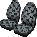 Black Cat Knitted Pattern Print Universal Fit Car Seat Covers 102422