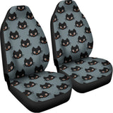 Black Cat Knitted Pattern Print Universal Fit Car Seat Covers 102422