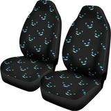 Black Cheshire Cat Pattern Print Universal Fit Car Seat Covers 102422