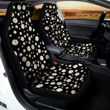 Black Daisy Floral Pattern Print Universal Fit Car Seat Covers 102422
