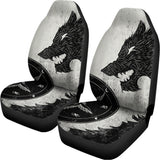 Black Demon Wolf Print Universal Fit Car Seat Covers 102422