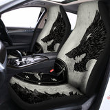 Black Demon Wolf Print Universal Fit Car Seat Covers 102422