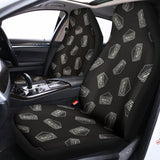 Black Doodle Sandwich Pattern Print Universal Fit Car Seat Covers 102422