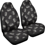 Black Doodle Sandwich Pattern Print Universal Fit Car Seat Covers 102422