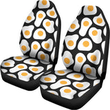 Black Fried Eggs Pattern Print Universal Fit Car Seat Covers 102422