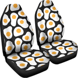 Black Fried Eggs Pattern Print Universal Fit Car Seat Covers 102422